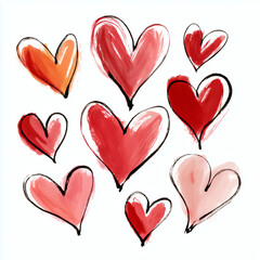 Express your love with these vibrant watercolor heart illustrations for Valentines Day or any romantic occasion greeting cards