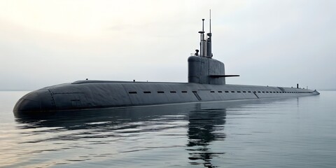 military submarine at sea