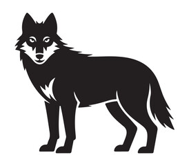 Obraz premium Majestic gray wolf silhouette design for wildlife art and branding