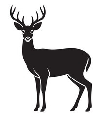 Fototapeta premium Elegant white tailed deer silhouette standing gracefully in nature