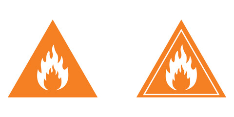Flammable & Non-Flammable Material Safety Icons – Fire Hazard Warning Symbol Set in Vector Format