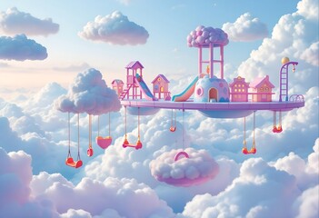 Cloud Playground, Dreamscape, Fantasy World, Children's Imagination