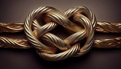 Naklejka premium aged metal cable knot gold accents