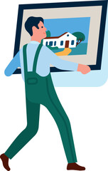 Man Holding Picture in Frame
