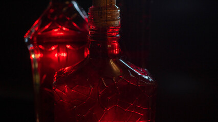 dark mystical theme red whine bottle