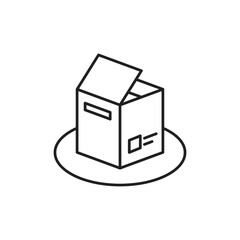 Open Box Icon, Unboxing Design Asset for Startups.