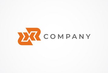Initial Letter XR or RX Logo, Letter XR monogram logo design, vector illustration