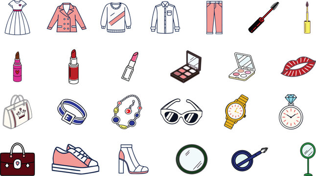 editable fashion and lifestyle icons