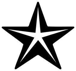 Fototapeta premium Bold Black Five-Pointed Star Symbol with Sharp Angles