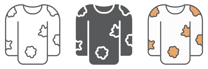 Dirty laundry line icon, laundry and clothes, untidy shirt sign, vector graphics, a linear pattern on a white background. editable stroke
