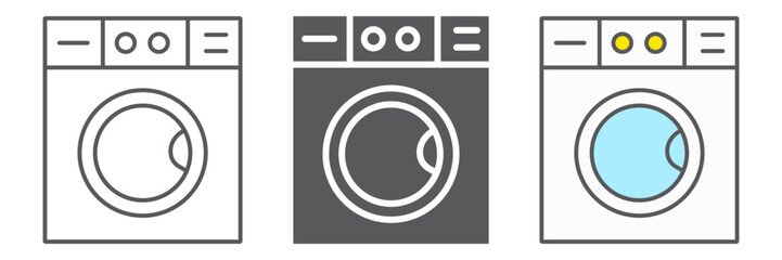 Washing machine line icon, laundry and housekeeping, washer sign, vector graphics, a linear pattern on a white background. editable stroke