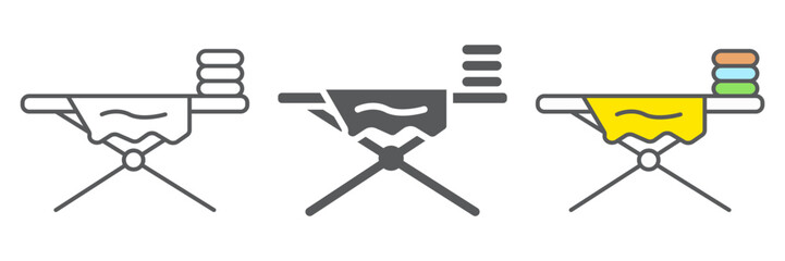 Ironing board line icon, laundry and housekeeping, home appliance sign, vector graphics, a linear pattern on a white background. editable stroke