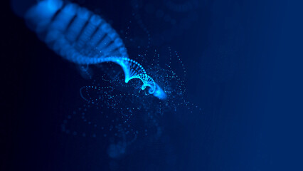 ADN en perspectiva lucinedo su larga cadena de aminoacidos