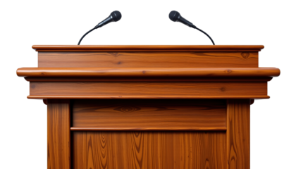 Public Speaking Event Podium Conference Hall Image Professional Environment Front View Communication Concept