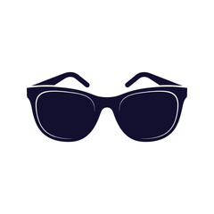 Dark blue sunglasses with white outline on white background eyewear accessory