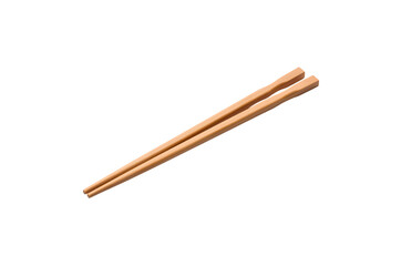 Obraz premium Wooden chopsticks sitting alone on white 