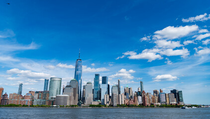 Obraz premium Manhattan's beautiful skyline, New York, United States. New York City with Manhattan Skyline over Hudson River,New York City, USA .View of New York city skyline in Midtown Manhattan.