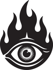 Eye of Providence in Fire Icon  Esoteric and Occult Symbol Vector