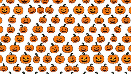 ハロウィーン, カボチャ, ベクター, 模様, アイコン, イラスト, ひとそろい, オレンジ, デザイン, 