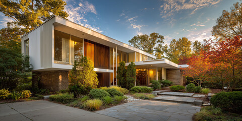 Beautiful mid-century modern duplex house