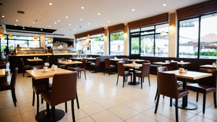 広いカフェのボケ、ソフトフォーカス背景