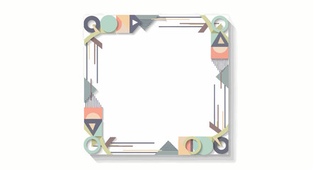 Artistic Abstract Geometric Frame Featuring Interlocking Shapes and Subtle Shadows, Creating a Harmonious and Elegant Decorative Border for Modern Design Projects