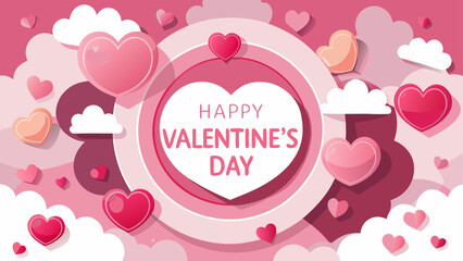 Valentine's day hearts and clouds design on transparent background silhouette