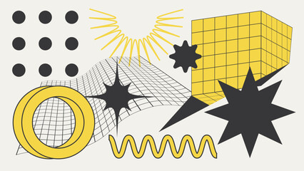 Universal trendy geometric shapes set