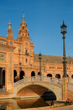 Seville, Spain. Plaza de Espagna.  It was built in 1928 for the Ibero-American Exposition of 1929