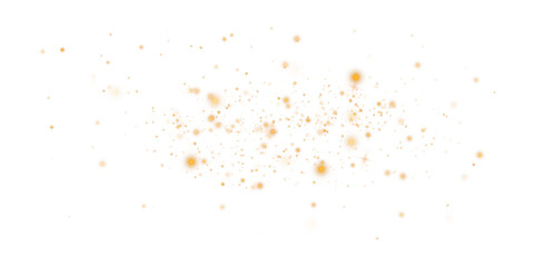 Gold dust light. Christmas background of shining dust Christmas glowing light bokeh confetti and spark overlay texture for your design.
