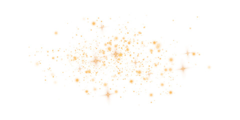 Gold dust light. Christmas background of shining dust Christmas glowing light bokeh confetti and spark overlay texture for your design.
