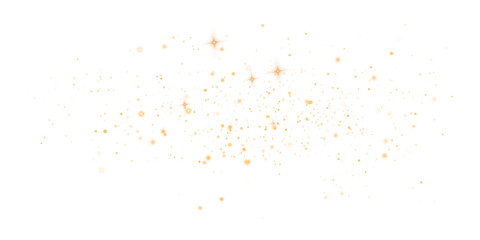 Gold dust light. Christmas background of shining dust Christmas glowing light bokeh confetti and spark overlay texture for your design.