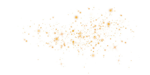Gold dust light. Christmas background of shining dust Christmas glowing light bokeh confetti and spark overlay texture for your design.