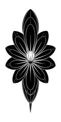 black and white flower