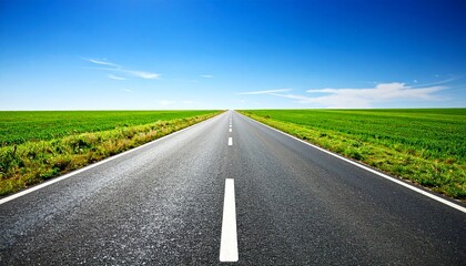 Naklejka premium 地平線まで続く道路の背景画像