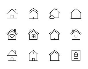 Home House Line Icon Minimal Residential and Real Estate Symbol for Living, Architecture, and Property Concepts