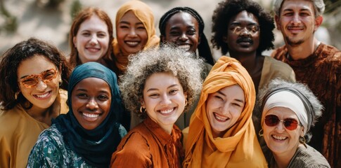 diverse group of people smiling