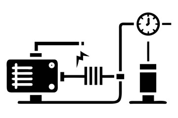 Electric motor with pressure gauge and spark