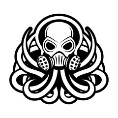 A glyph style icon showing an ocelot logo