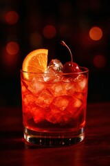 cocktail with ice and lemon