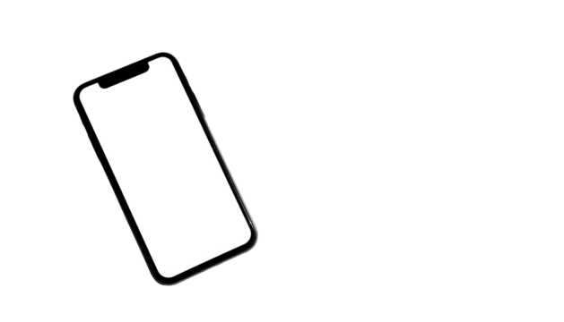 Angled smartphone with bright white screen against a black background