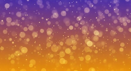 Sparkling bokeh lights on a gradient purple and orange background