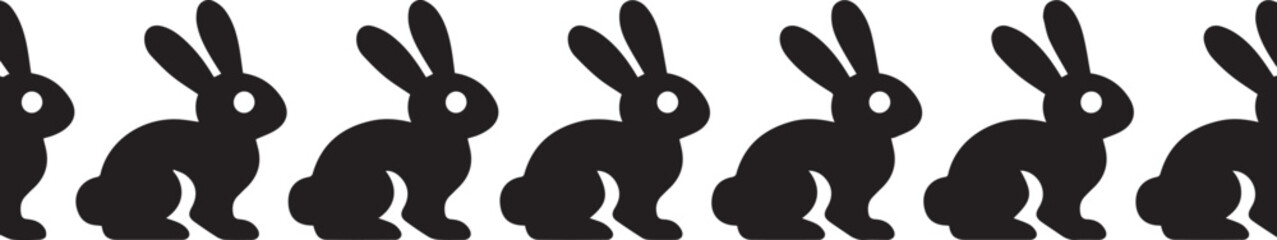 modern monochrome rabbit silhouette pattern seamless repeat black bunnies surface design vector for wallpaper fabric ai eps jpeg png