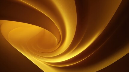 Luminous golden swirls and elegant curves create a dynamic abstract composition with rich highlights and deep shadows