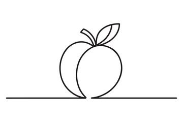peach vector thin line icon. one line Icon drawing with white background