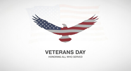 Eagle with american flag design for veterans day celebration event
