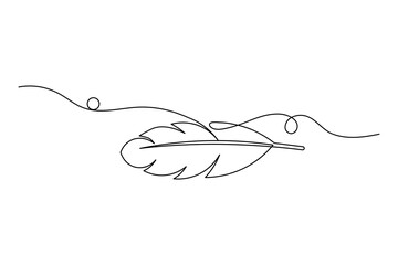 Obraz premium Bird feather line art illustration minimalist continuous line vector drawing