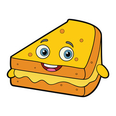 A golden, crispy grilled cheese sandwich with gooey melted cheese oozing between buttery toasted bread, warm, comforting, and perfect for a quick, tasty bite.
