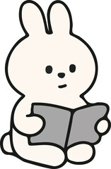 Cute White Rabbit Character Emotions - TOTO Daily Life Set