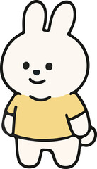 Cute White Rabbit Character Emotions - TOTO Daily Life Set